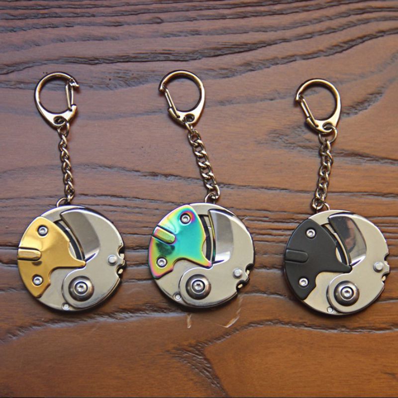 Mini Coin EDC Folding Knife + Screwdriver Keyring Keychain Karambit